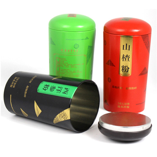 西洋參粉鐵罐；圓形山楂粉包裝罐定制