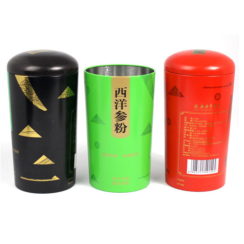 西洋參粉鐵罐；圓形山楂粉包裝罐定制